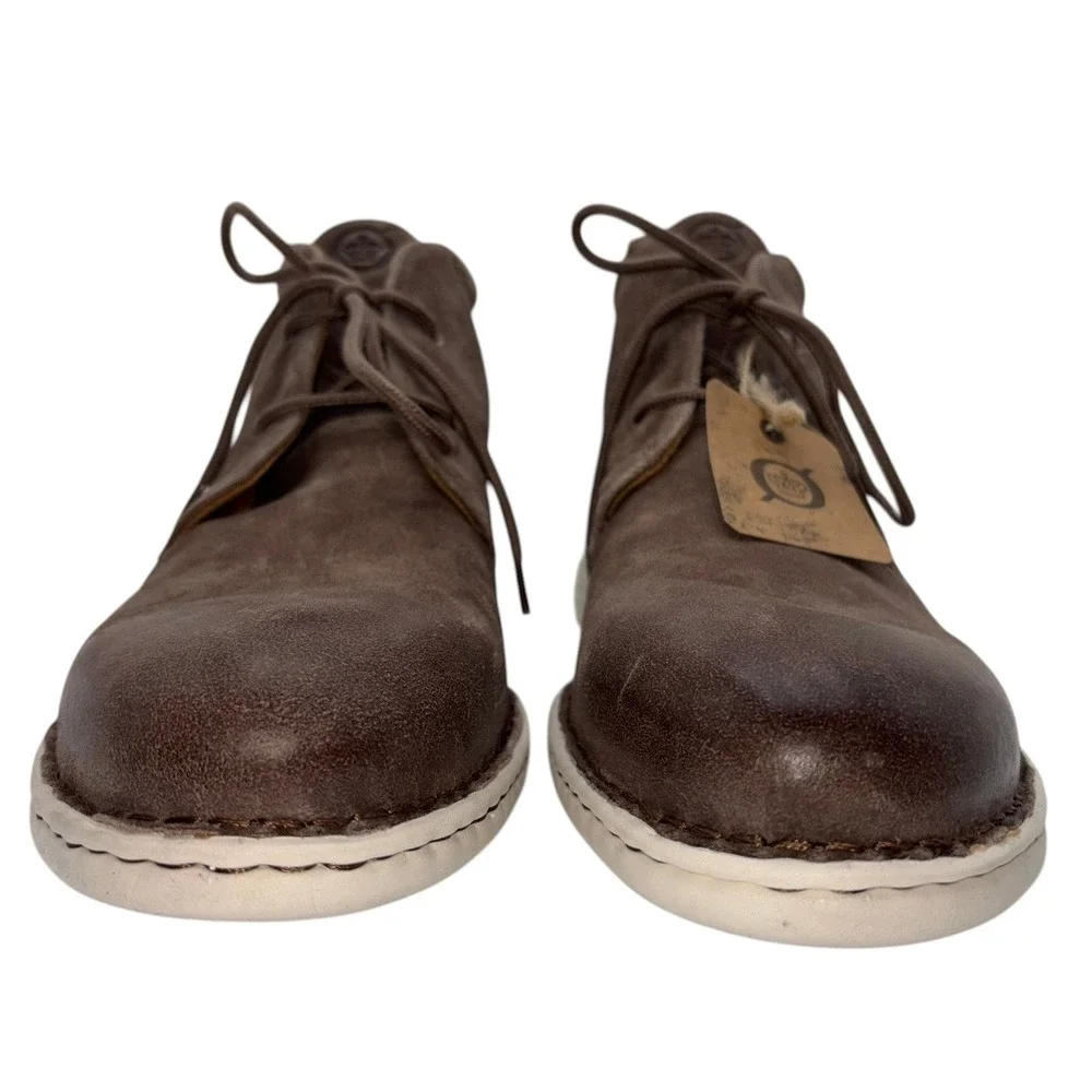 Born Theo Leather Suede Chukka Boots Mens 13 Taupe Brown Lightweight Lace Up NWT